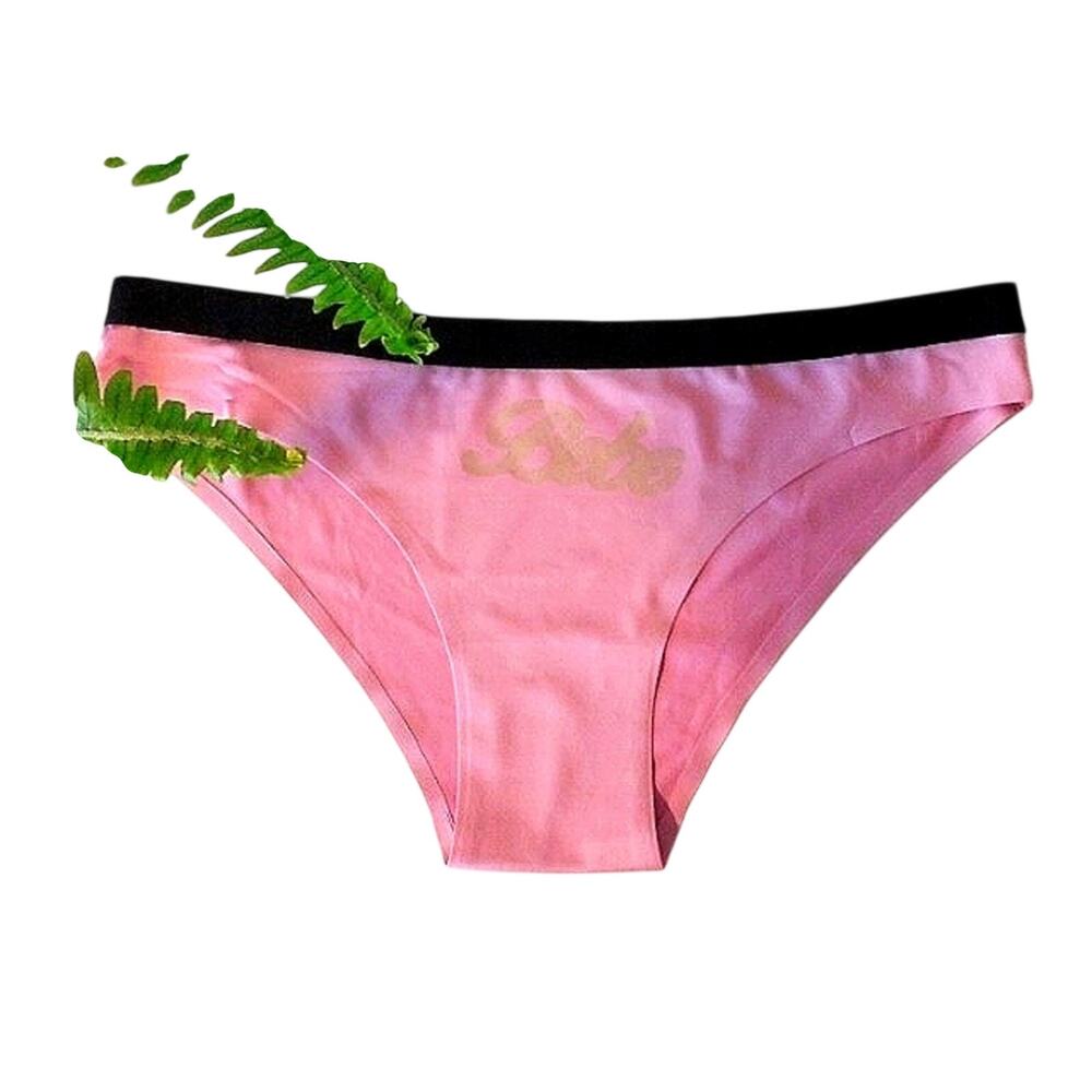 bebe Luxury Intimates Panty Size L PINK Barbiecore Luxury GOLD Monogram Hi Cut
